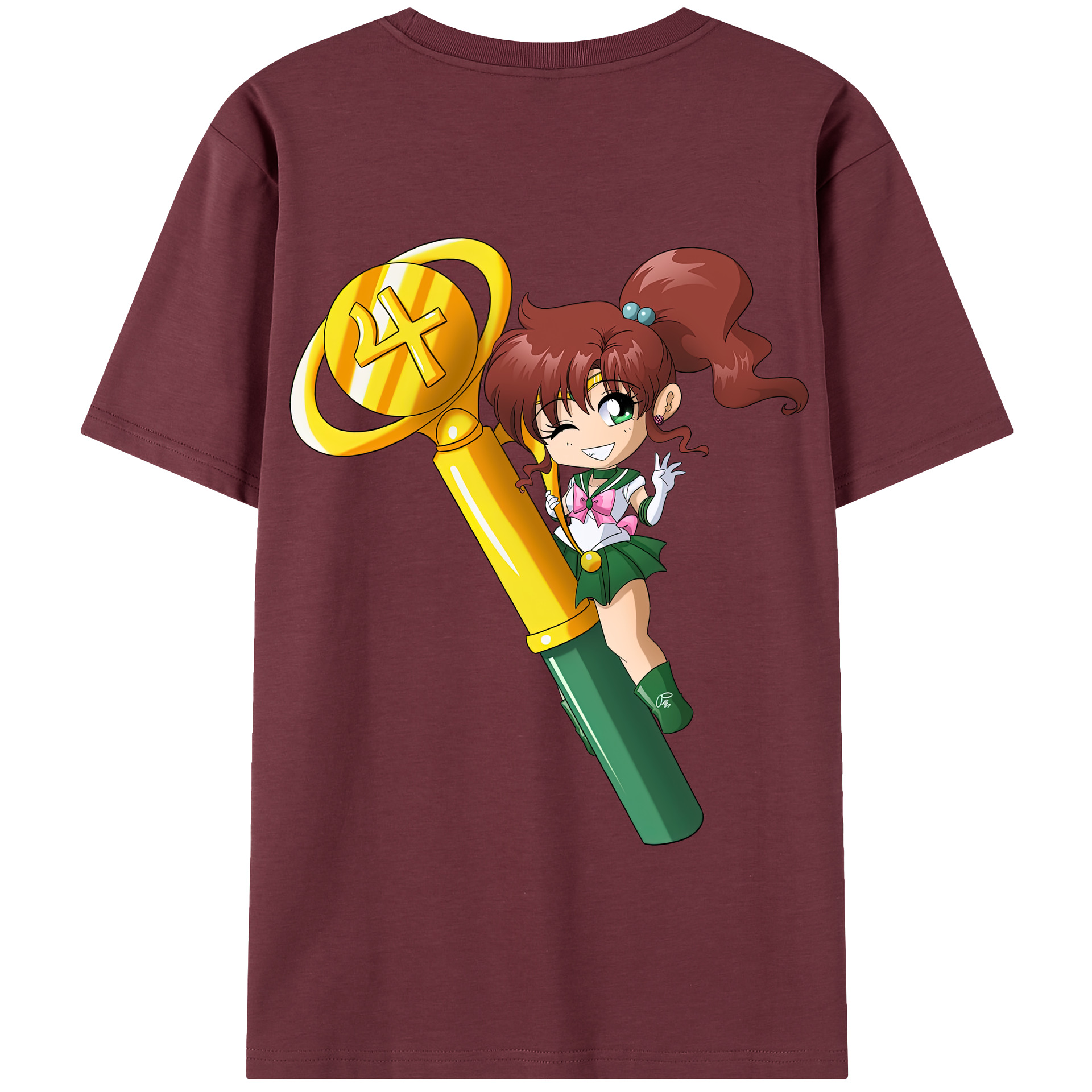（画像用） 美少女戦士セーラームーン 木野 まこと きの まこと Sailor Moon Kino Makoto （セーラージュピター；Sailor Jupiter） 綿100％半袖Tシャツ（背面プリント）